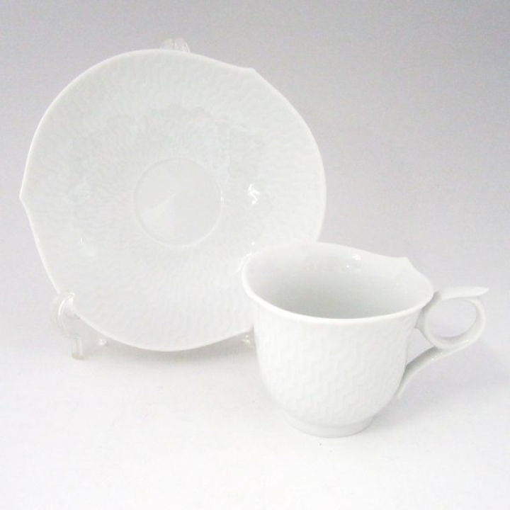 【倉庫取り寄せ商品】マイセン 波の戯れホワイト コーヒーカップ&ソーサー（S） 000001-29579
