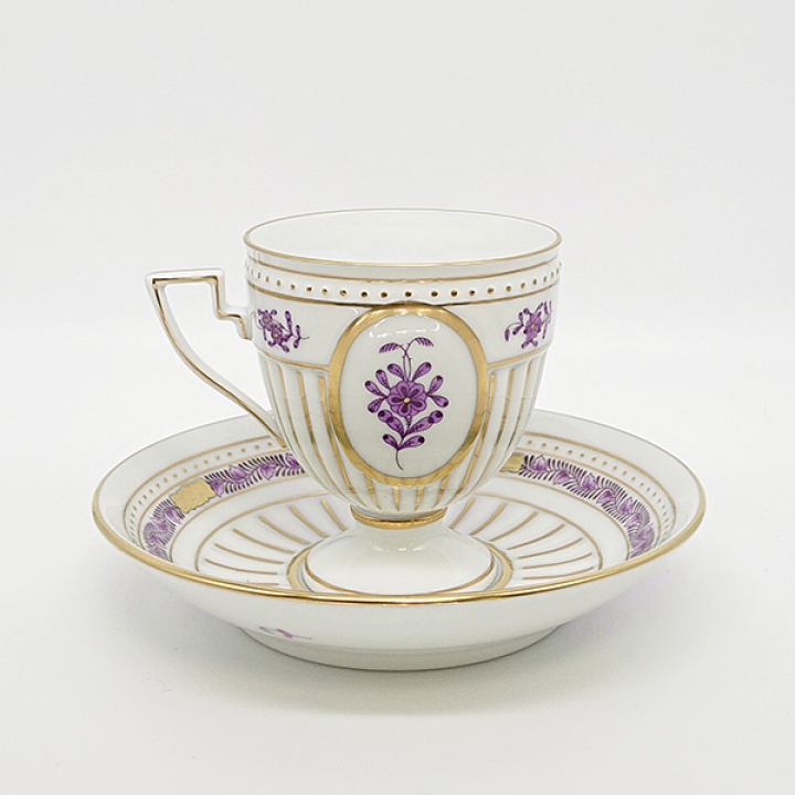 【倉庫取り寄せ商品】ヘレンド アポニーライラック コーヒーカップ&ソーサー（アンピール） AL-4467-0-00